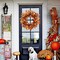 22 Inch Fall Wreath Artificial Pumpkin Wreaths for Front Door Autumn Door Wreath with Orange Eucalyptus Leaves Berries for Turkey Day Harvest Festival Indoor Outdoor Celebration